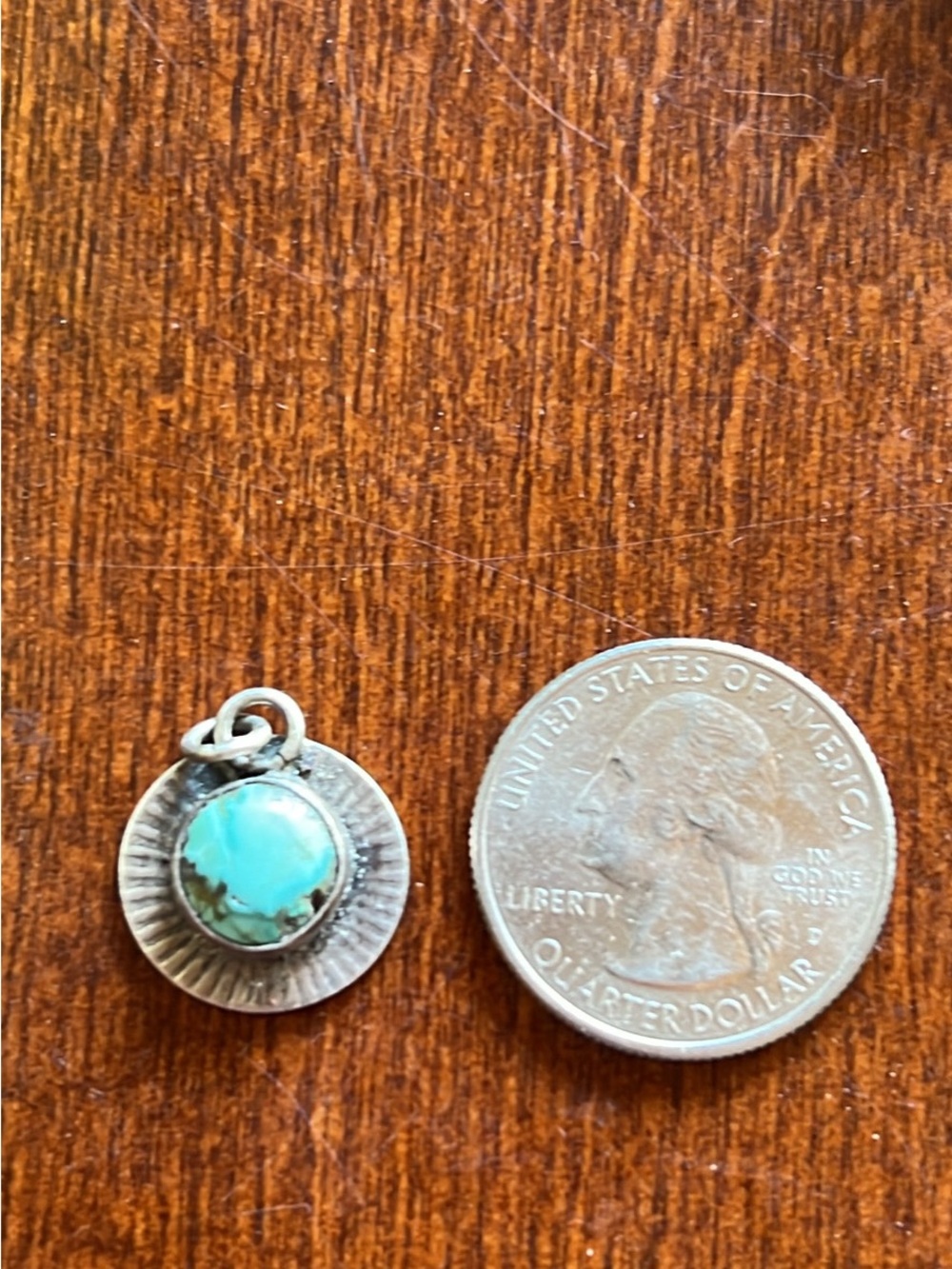 Turquoise Stone Sunburst Charm Pendant - Women Jewelry
